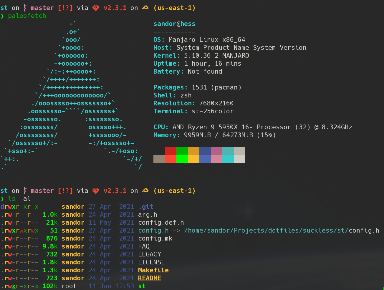 terminal colors